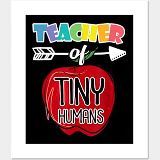 Cute Teacher of Tiny Humans T-Shirt Pre-K Appreciation Gifts Posters and Art